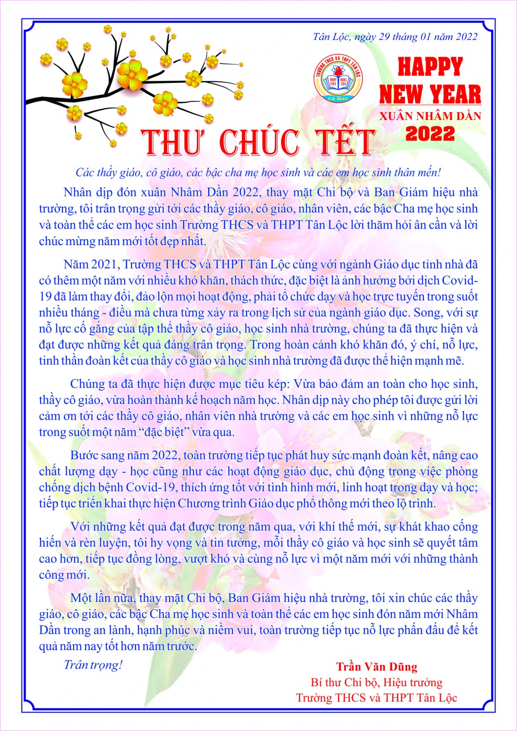 Thu chuc Tet