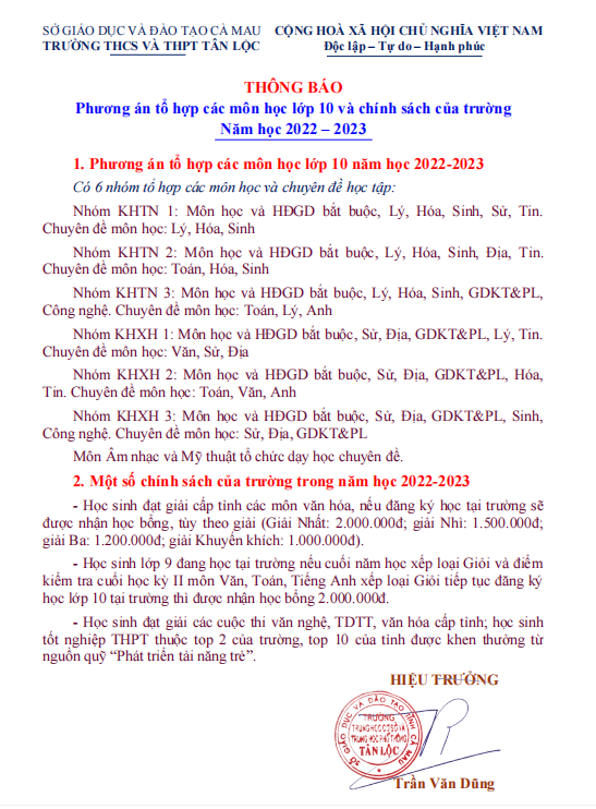 thông báo tuyển sinh 1