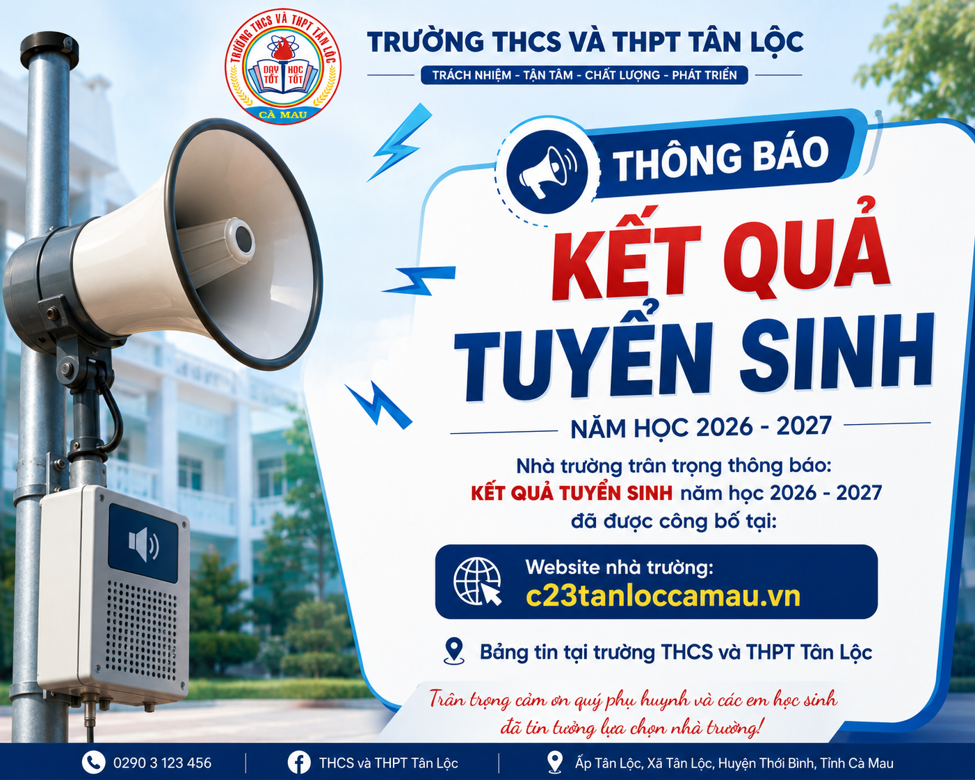 KẾT QUẢ TUYỂN SINH NĂM HỌC 2026 - 2027
